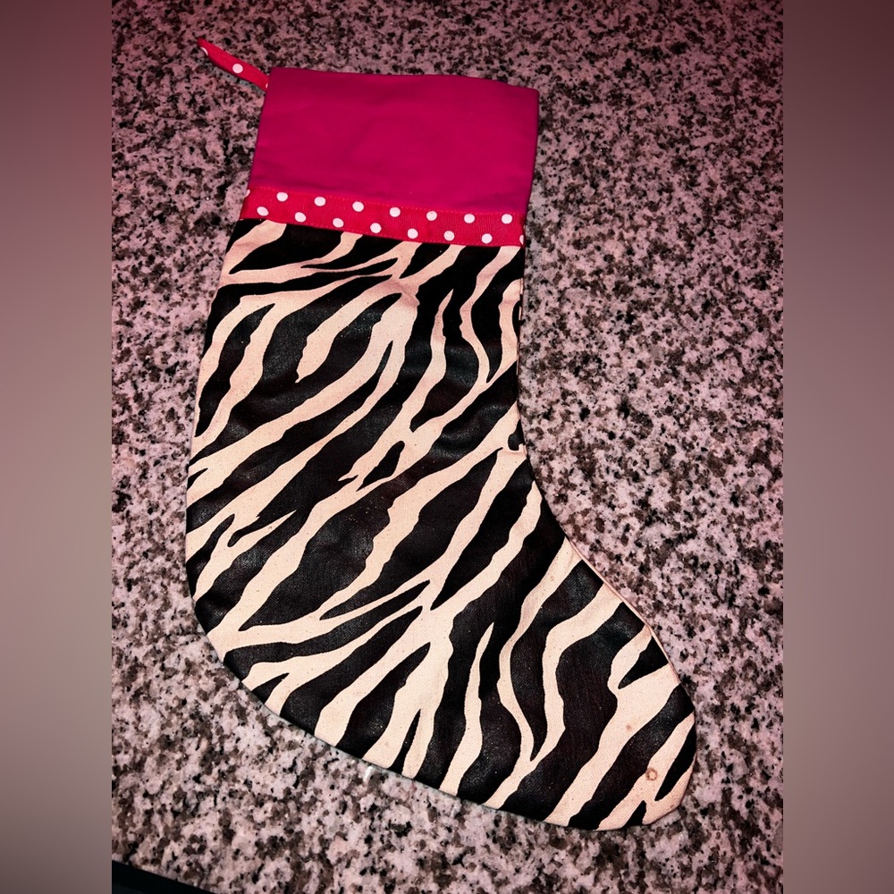 Zebra Stocking 🩷🖤